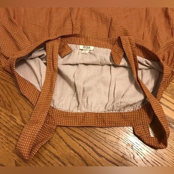 Ana Orange Polka Dot Square Neck Button Straps Top - Picture 6 of 11